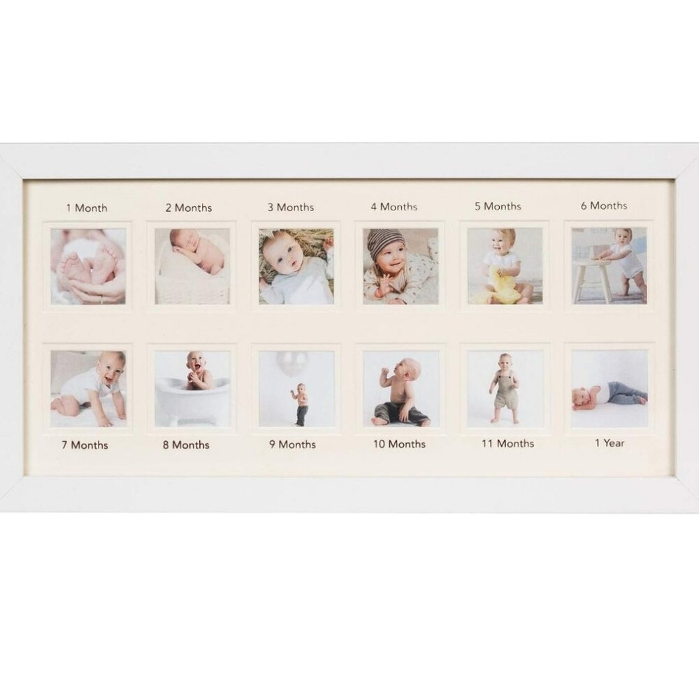 #581 NWT Wood First Year Baby Toddler Collage Picture Frame